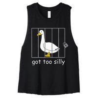 Got Too Silly Women Silly Goose Women's Racerback Cropped Tank