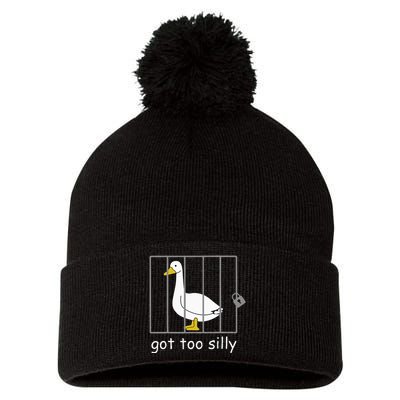 Got Too Silly Women Silly Goose Pom Pom 12in Knit Beanie