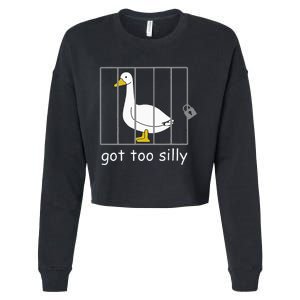 Got Too Silly Women Silly Goose Cropped Pullover Crew