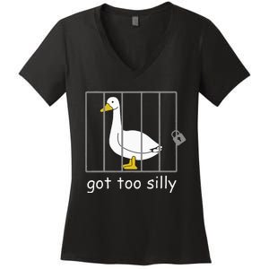 Got Too Silly Women Silly Goose Women's V-Neck T-Shirt