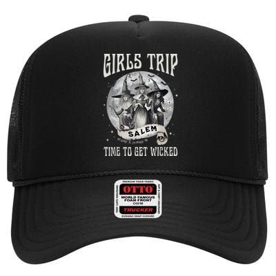 Girls Trip Salem Retro Salem 1692 They Missed One Witch High Crown Mesh Back Trucker Hat