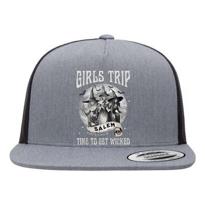 Girls Trip Salem Retro Salem 1692 They Missed One Witch Flat Bill Trucker Hat