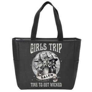 Girls Trip Salem Retro Salem 1692 They Missed One Witch Zip Tote Bag