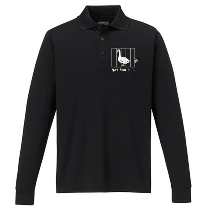 Got To Silly Funny Silly Goose In Jail Performance Long Sleeve Polo