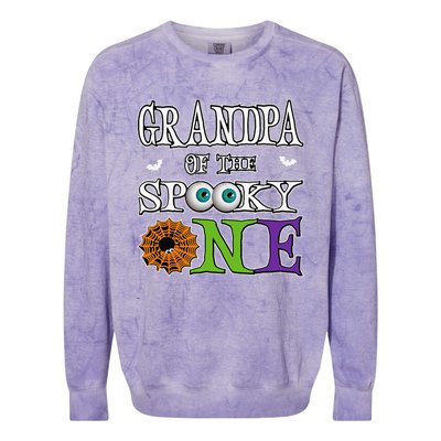 Grandpa The Spooky One 1st Birthday Halloween Theme Matching Colorblast Crewneck Sweatshirt