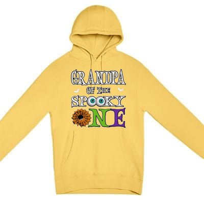 Grandpa The Spooky One 1st Birthday Halloween Theme Matching Premium Pullover Hoodie