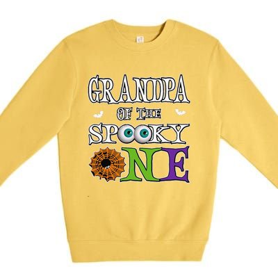 Grandpa The Spooky One 1st Birthday Halloween Theme Matching Premium Crewneck Sweatshirt