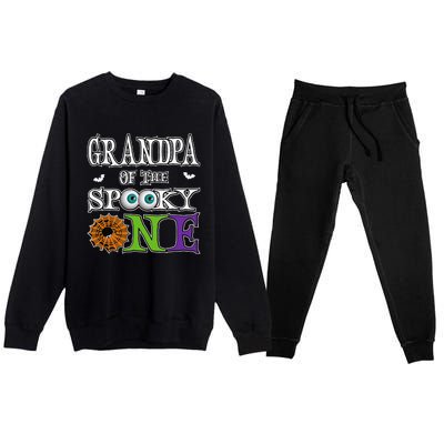 Grandpa The Spooky One 1st Birthday Halloween Theme Matching Premium Crewneck Sweatsuit Set