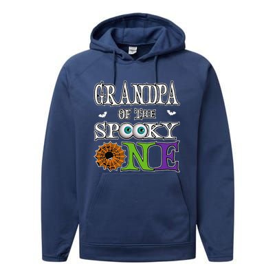 Grandpa The Spooky One 1st Birthday Halloween Theme Matching Performance Fleece Hoodie