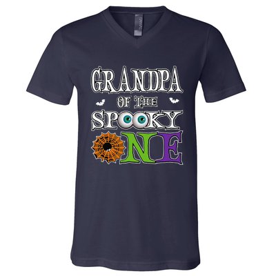 Grandpa The Spooky One 1st Birthday Halloween Theme Matching V-Neck T-Shirt