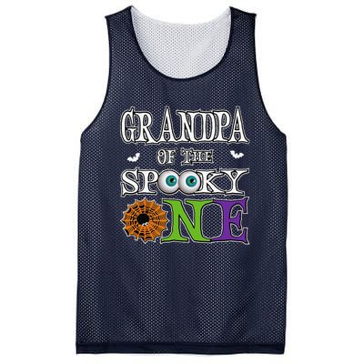 Grandpa The Spooky One 1st Birthday Halloween Theme Matching Mesh Reversible Basketball Jersey Tank