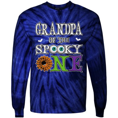 Grandpa The Spooky One 1st Birthday Halloween Theme Matching Tie-Dye Long Sleeve Shirt