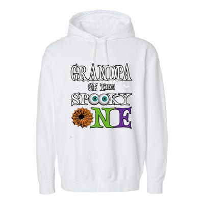 Grandpa The Spooky One 1st Birthday Halloween Theme Matching Garment-Dyed Fleece Hoodie