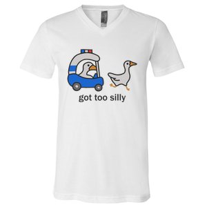 Got Too Silly Funny Goose Police V-Neck T-Shirt