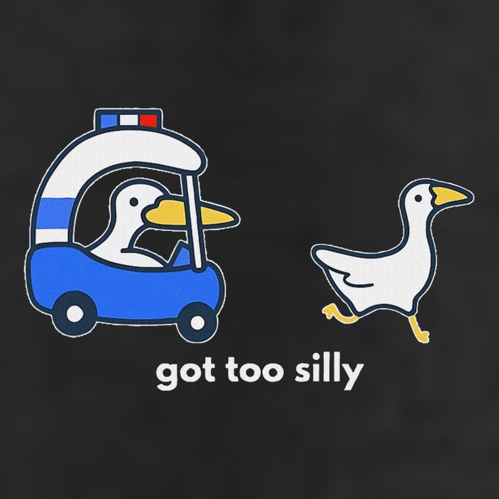 Got Too Silly Funny Goose Police 7 Panel Mesh Trucker Snapback Hat