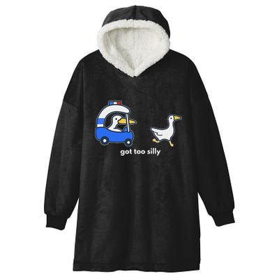 Got Too Silly Funny Goose Police Hooded Wearable Blanket