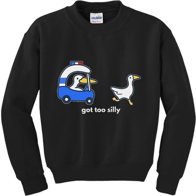 Got Too Silly Funny Goose Police Kids Sweatshirt