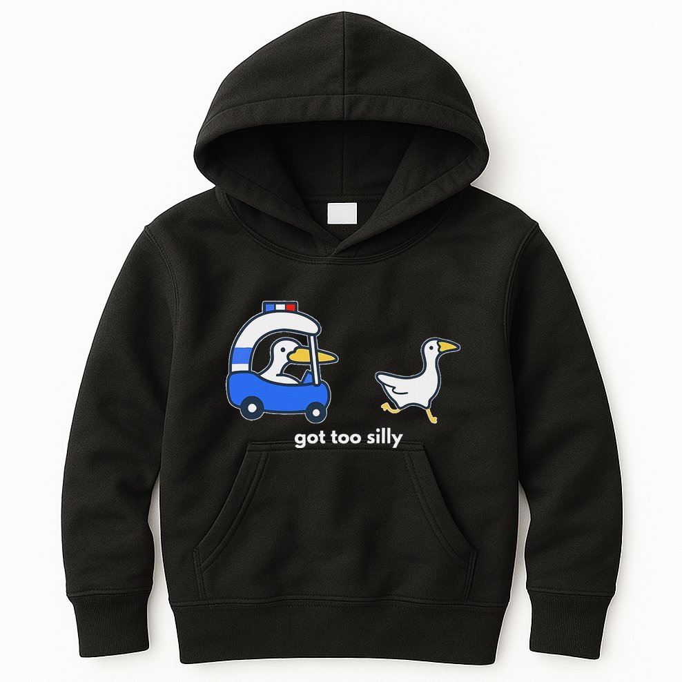 Got Too Silly Funny Goose Police Kids Hoodie