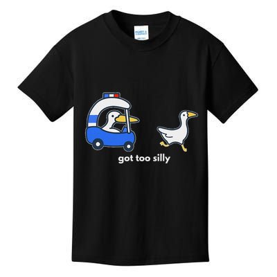Got Too Silly Funny Goose Police Kids T-Shirt