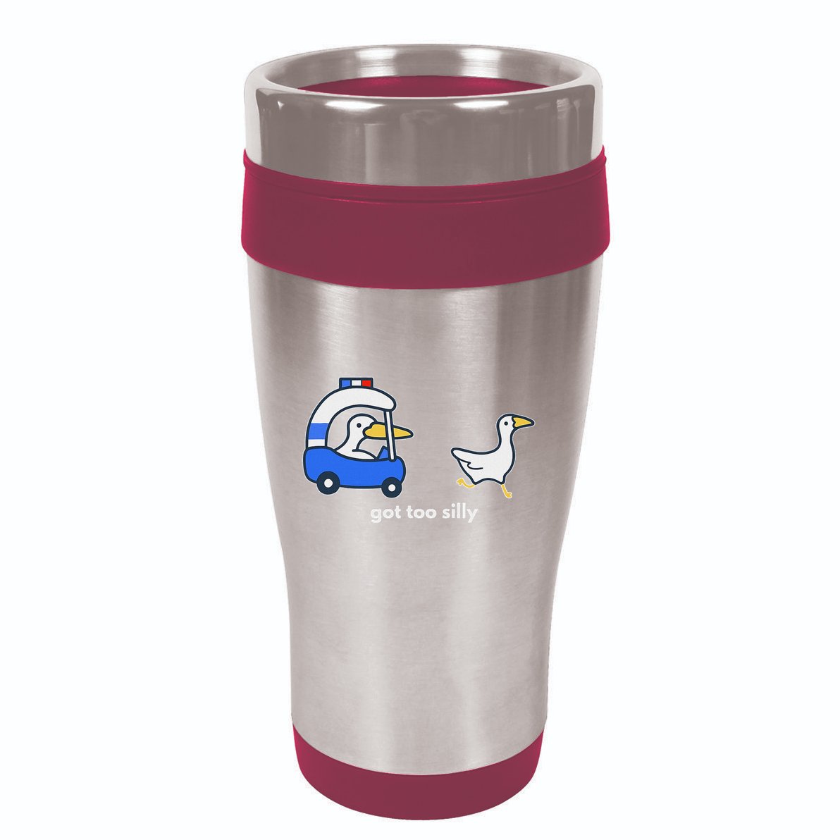 Got Too Silly Funny Goose Police 16oz Travel Tumbler