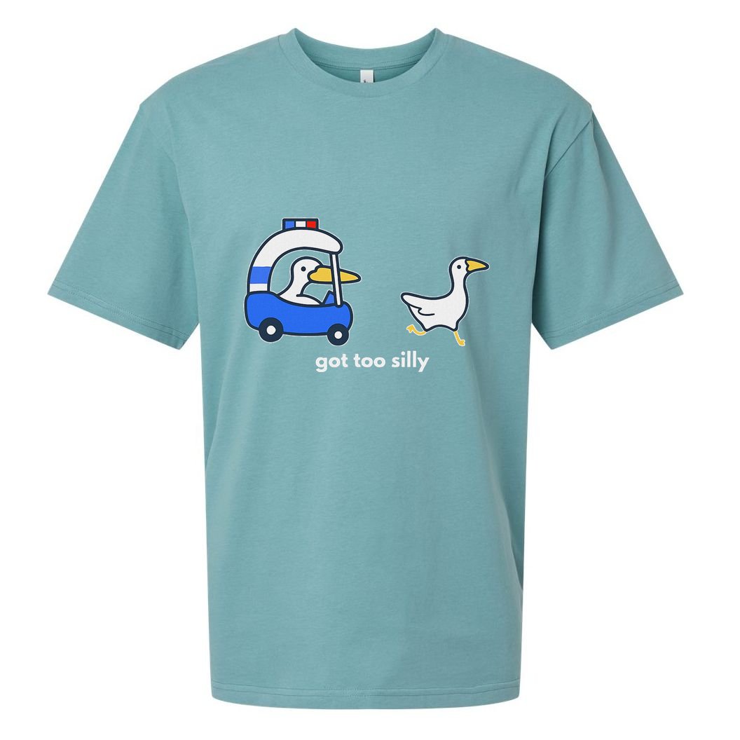 Got Too Silly Funny Goose Police Sueded Cloud Jersey T-Shirt