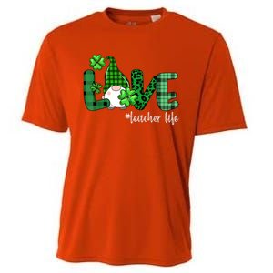 Gnome Teacher St Patricks day Love Teacher Life Shamrock Cooling Performance Crew T-Shirt