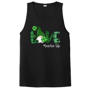 Gnome Teacher St Patricks day Love Teacher Life Shamrock PosiCharge Competitor Tank