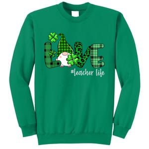 Gnome Teacher St Patricks day Love Teacher Life Shamrock Sweatshirt