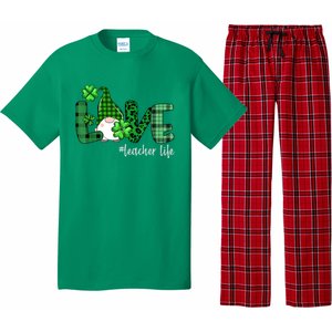 Gnome Teacher St Patricks day Love Teacher Life Shamrock Pajama Set