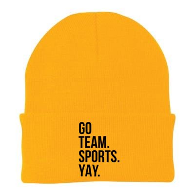 Go Team Sports Yay Design Funny Sarcastic Sports Knit Cap Winter Beanie