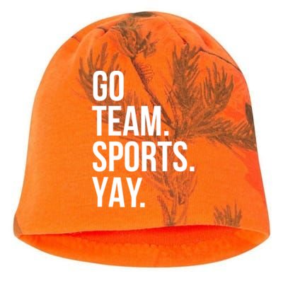 Go Team Sports Yay Design Funny Sarcastic Sports Kati - Camo Knit Beanie