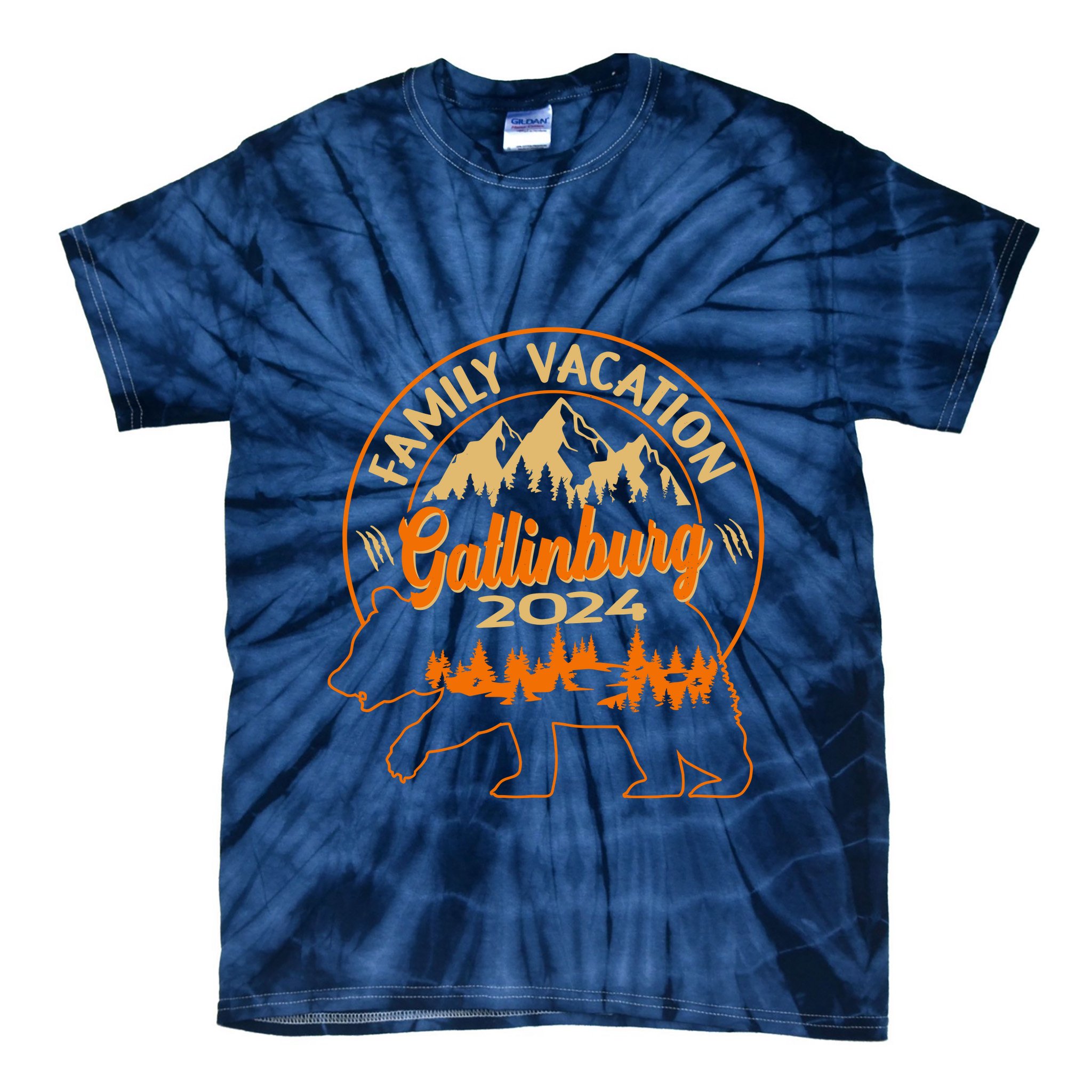 Gatlinburg Tennessee Smoky Mountains 2024 Family Vacation Tie-Dye T-Shirt