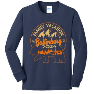 Gatlinburg Tennessee Smoky Mountains 2024 Family Vacation Kids Long Sleeve Shirt