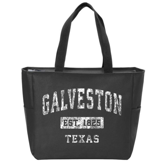 Galveston Texas Tx Vintage Established Sports Zip Tote Bag