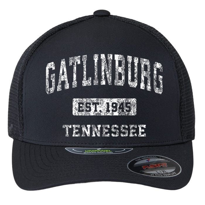 Gatlinburg Tennessee Tn Vintage Sports Established Flexfit Unipanel Trucker Cap