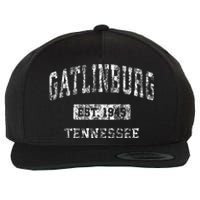 Gatlinburg Tennessee Tn Vintage Sports Established Wool Snapback Cap