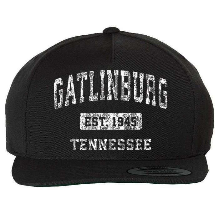 Gatlinburg Tennessee Tn Vintage Sports Established Wool Snapback Cap