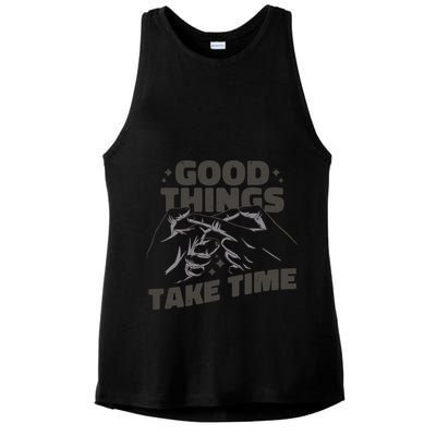 Good Things Take Time Ladies PosiCharge Tri-Blend Wicking Tank