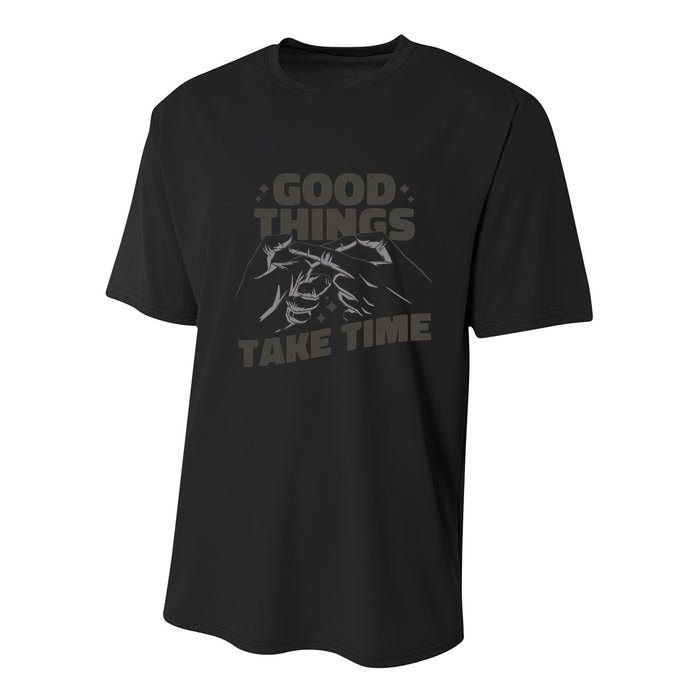 Good Things Take Time Youth Performance Sprint T-Shirt