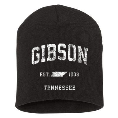 Gibson Tennessee TN Vintage Athletic Sports Short Acrylic Beanie