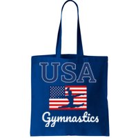 Girl Tumbling Team Gear Gymnast Gymnastics Usa American Flag Cool Gift Tote Bag