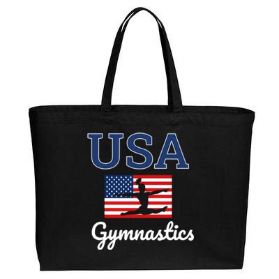 Girl Tumbling Team Gear Gymnast Gymnastics Usa American Flag Cool Gift Cotton Canvas Jumbo Tote