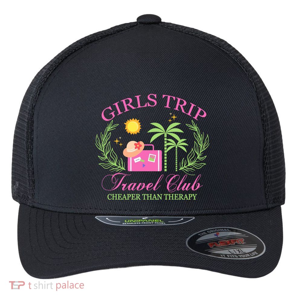 Girl Trip Travel Club Matching Team Vacation Flexfit Unipanel Trucker Cap