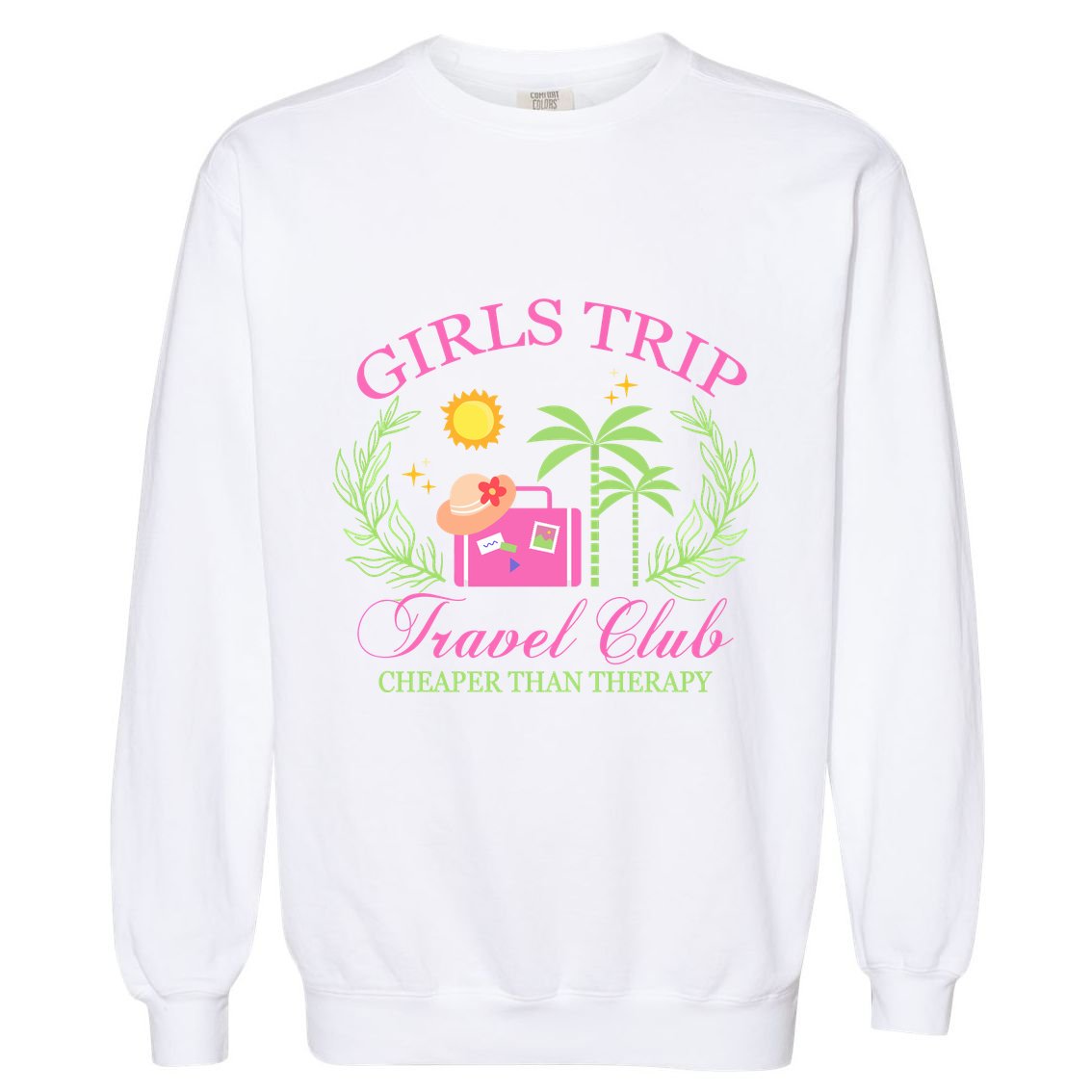 Girl Trip Travel Club Matching Team Vacation Garment-Dyed Sweatshirt