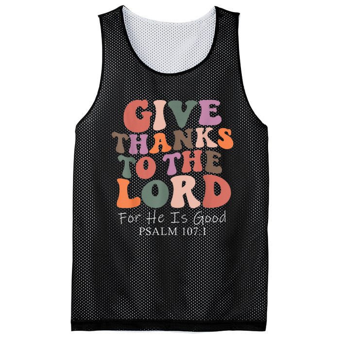 Give Thanks To The Lord For He Is Good Psalm 107:1 Christian Mesh Reversible Basketball Jersey Tank