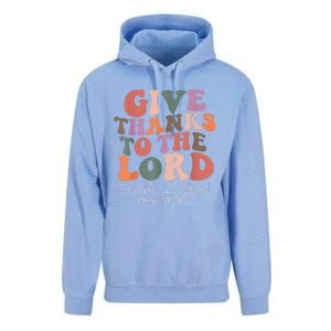 Give Thanks To The Lord For He Is Good Psalm 107:1 Christian Unisex Surf Hoodie