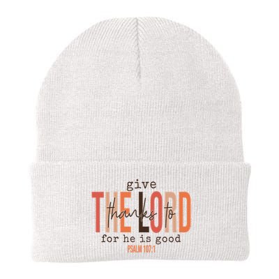 Give Thanks To The Lord For He Is Good Thanksgiving Christian Beanie