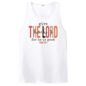 Give Thanks To The Lord For He Is Good Thanksgiving Christian PosiCharge Competitor Tank