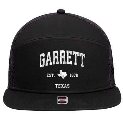 Garrett Texas Tx Vintage Athletic Sports 7 Panel Mesh Trucker Snapback Hat