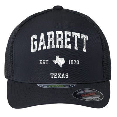 Garrett Texas Tx Vintage Athletic Sports Flexfit Unipanel Trucker Cap